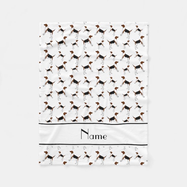 Personalisierter Name White English Foxhounds Fleecedecke (Vorderseite)