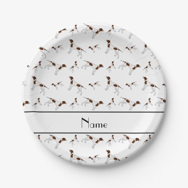 Personalisierter Name White Pointer Pappteller (Vorderseite)