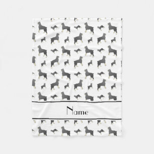 Personalisierter Name White Standard Schnauzer Hun Fleecedecke
