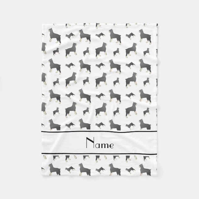 Personalisierter Name White Standard Schnauzer Hun Fleecedecke (Vorderseite)