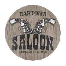 Personalisierter NAME Wild West Gun Revolver Saloo