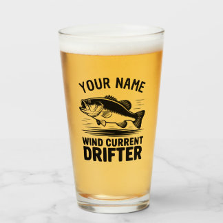 Personalisierter Name Windstrom-Drifter-Barsch-Fis Glas