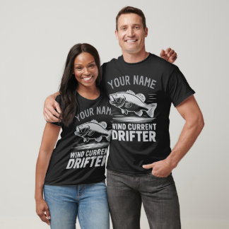 Personalisierter Name Windstrom-Drifter-Barsch-Fis T-Shirt