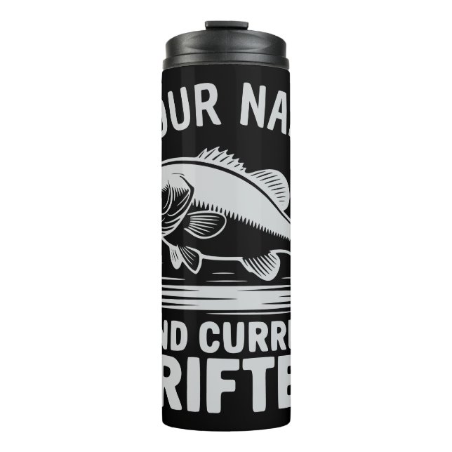 Personalisierter Name Windstrom-Drifter-Barsch-Fis Thermosbecher (Vorderseite)