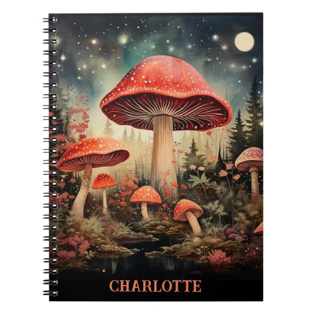 Personalisierter Name Zaubermagie Mushroom Notizblock (Vorderseite)