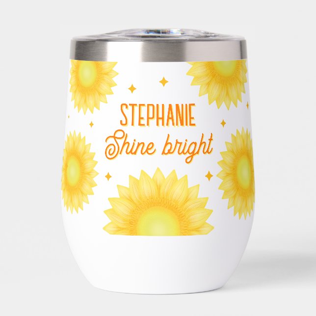 Personalisierter Name Zitat Sonnenblumen Motiviere (Vorderseite)