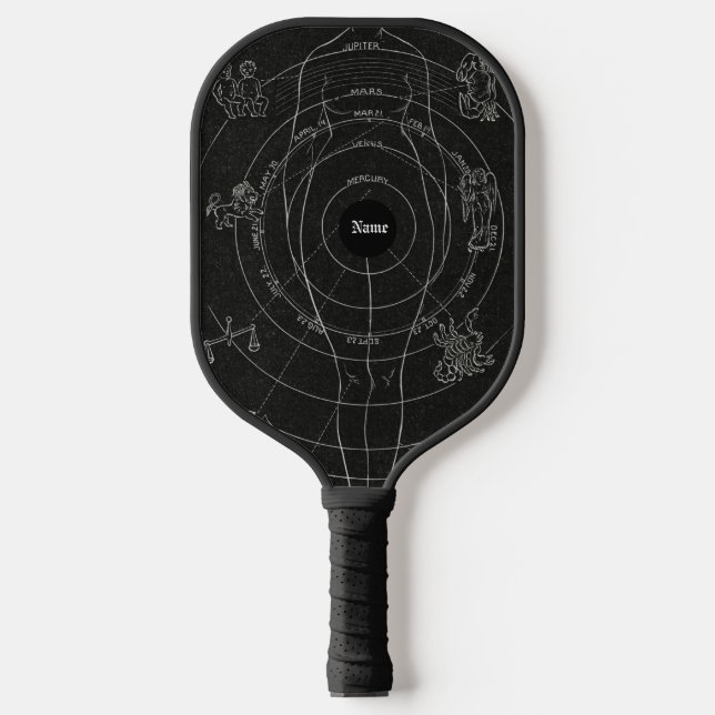 Personalisierter Name Zodiac, Horoskop, Astrologie Pickleball Schläger (Vorderseite)