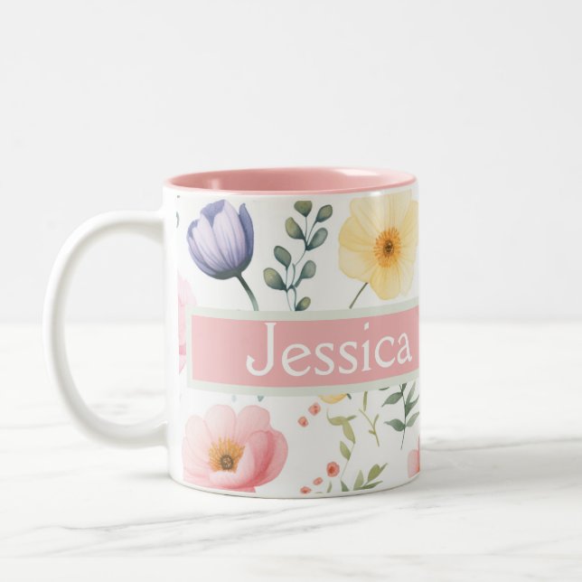 Personalisierter Name Zweifarbige Tasse (Links)