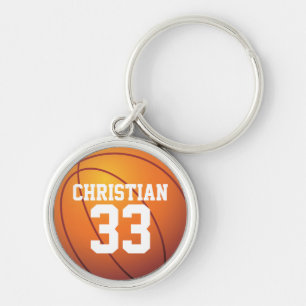 Personalisierter Namen-und Zahl-Basketball Schlüsselanhänger