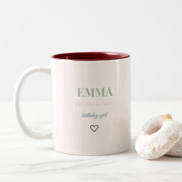 Personalisierter Namens Geburtstags Kaffeebecher Zweifarbige Tasse