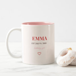 Personalisierter Namens Geburtstags Kaffeebecher Zweifarbige Tasse