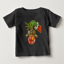 personalisierter Namens-Leoparden-Schleifen-Papage Baby T-shirt