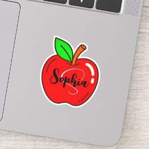 Personalisierter Namens-Monogramm-Aufkleber Red Aufkleber