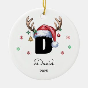 Personalisierter Namens-Ornament, Rentiere Keramik Ornament