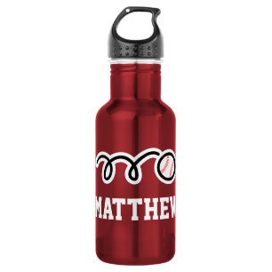 Personalisierter Namensbaseball trägt Trinkflasche