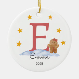Personalisierter Namensbuchstaben-Schmuck, Lebkuch Keramik Ornament