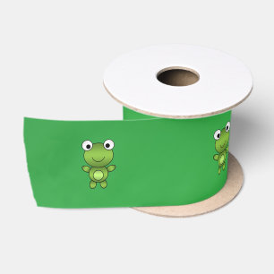 Personalisierter Namensfroschgrünhintergrund Satinband