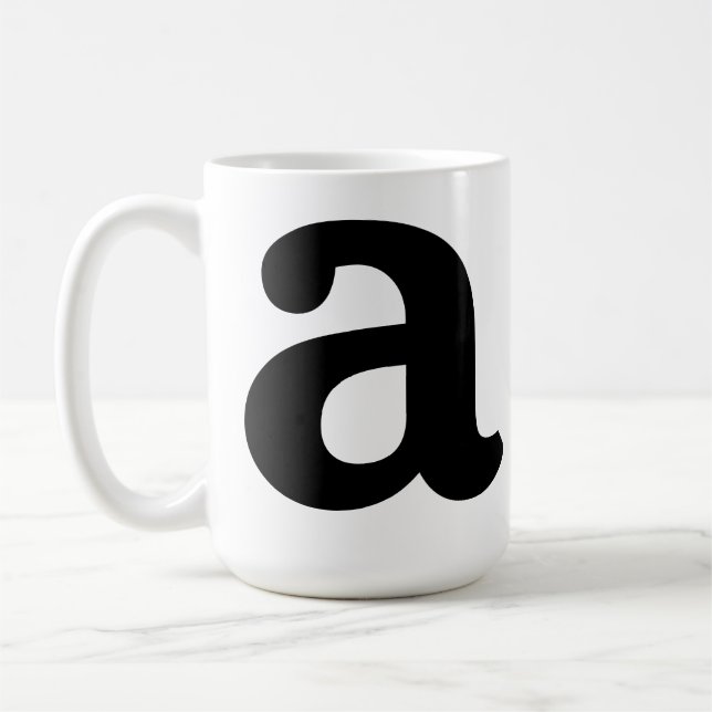 Personalisierter Namensinitial Buchstabe Stylisch  Kaffeetasse (Links)