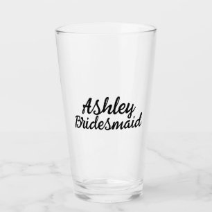 Personalisierter Namensmonogramm-Hochzeit Brautjun Glas