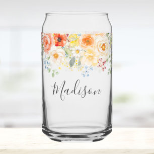 Personalisierter Namensmonogramm-Wasserfarben-Sonn Dosenglas