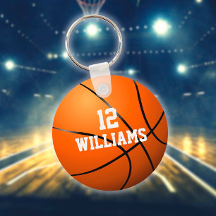 Personalisierter Namensnummer Basketball Schlüsselanhänger