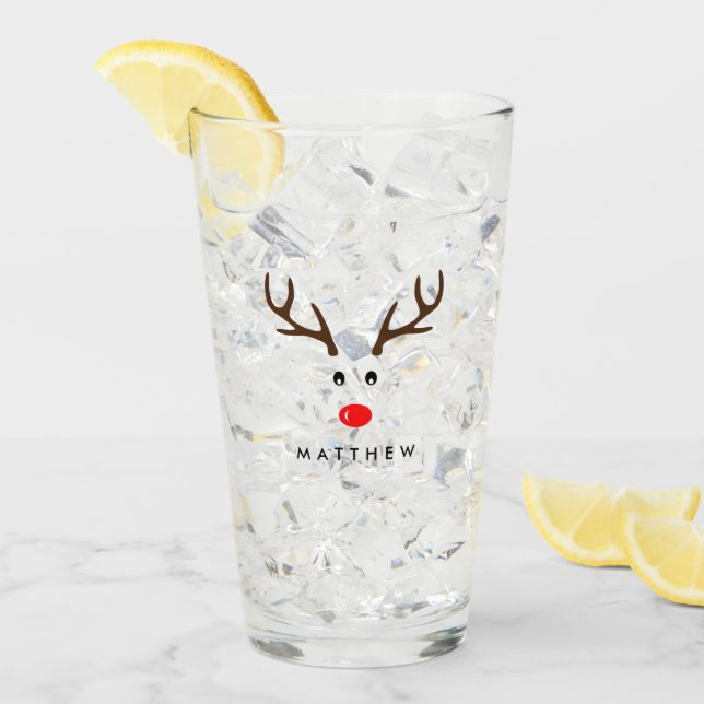 Personalisierter Namensren-Weihnachtsfeiertag Glas (Vorderseite Ice)