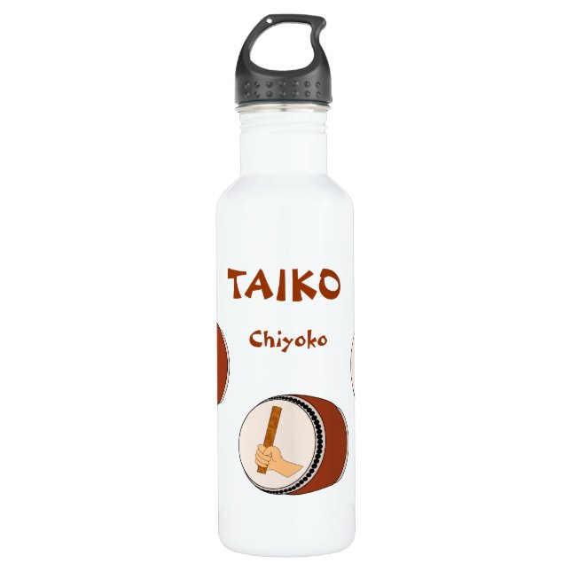 Personalisierter NamensTaiko Edelstahlflasche (Vorderseite)