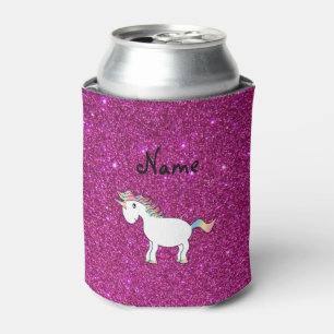 Personalisierter Namensunicornrosa-Glitter Dosenkühler