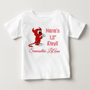 Personalisierter Nanas Lil Teufel Halloween Baby T-shirt