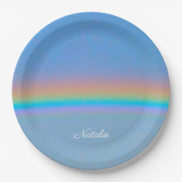 Personalisierter natürlicher Regenbogen Pappteller