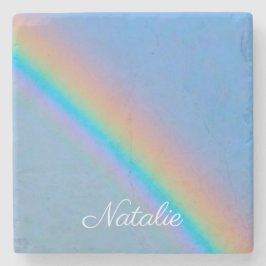 Personalisierter natürlicher Regenbogen Steinuntersetzer