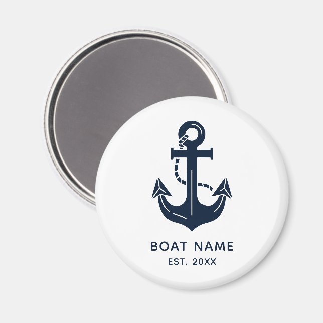 Personalisierter nautischer Anker Bootname Magnet (Vorderseite/Rückseite)
