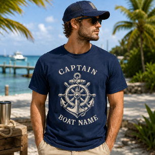 Personalisierter nautischer Kapitän Boot Name Anke T-Shirt
