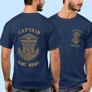 Personalisierter nautischer Kapitän Boot Name Anke T-Shirt