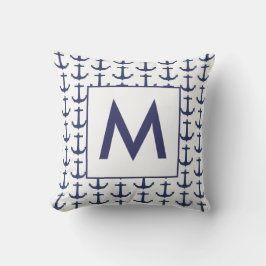 Personalisierter Navy-Nautical-Anker Kissen