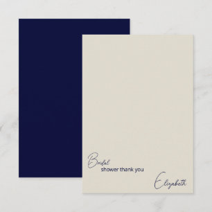 Personalisierter Navy- und Creme-Rohling für Braut Dankeskarte