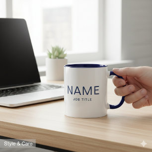 Personalisierter Navyblauer Kombi-Becher mit Ihrem Tasse