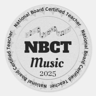 Personalisierter NBCT zertifizierter Musiklehrer Runder Aufkleber