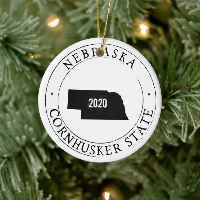 Personalisierter Nebraska-Ornament Keramik Ornament (Baum)