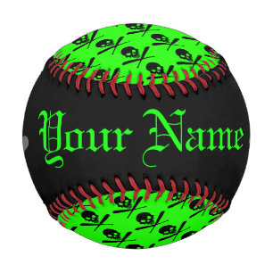 Personalisierter Neon Baseball-Schädel und überk Baseball