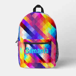 Personalisierter Neon-Rucksack | Abstrakter Regenb Bedruckter Rucksack
