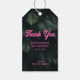 Personalisierter Neon Tropical Pink Vielen Dank fü Geschenkanhänger