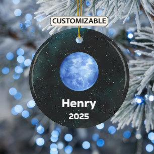 Personalisierter Neptun-Ornament, Sonnensystem Keramik Ornament