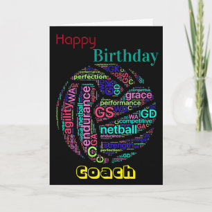 Personalisierter Netball-Coach Geburtstag Karte