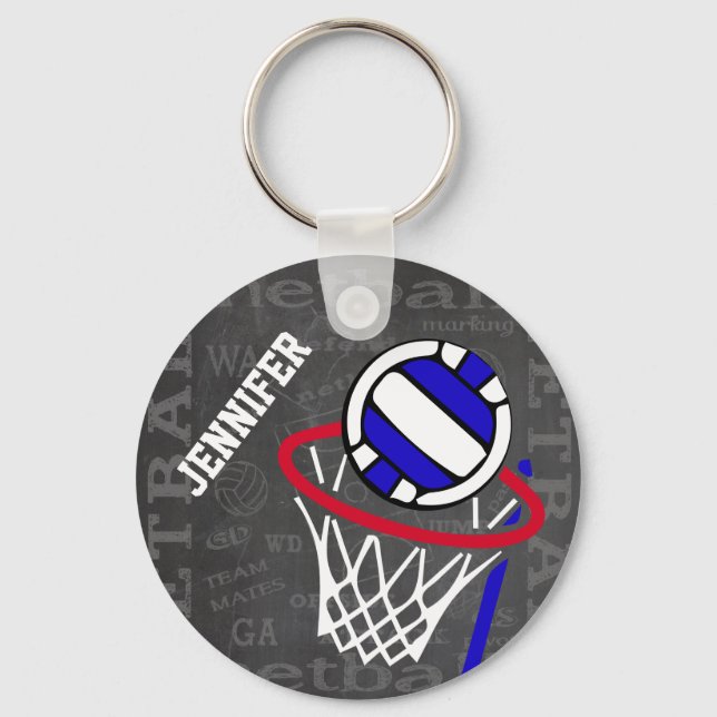 Personalisierter Netball-Keyring Schlüsselanhänger (Vorderseite)
