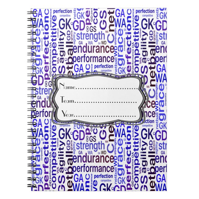 Personalisierter Netball-Zug Notizblock (Vorderseite)