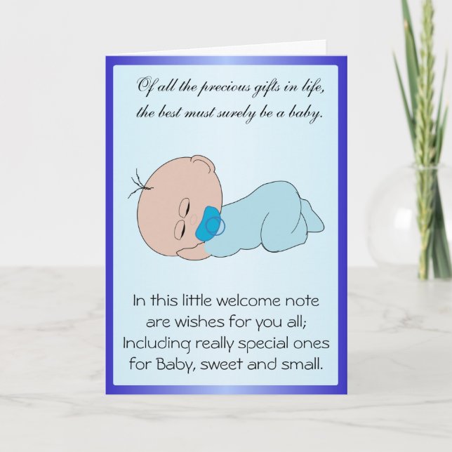 Personalisierter neuer Geborener Baby Boy Karte (Vorderseite)