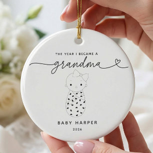 Personalisierter Neuer Oma Baby Mädchen Schmuck Keramik Ornament