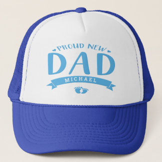 Personalisierter neuer Papa Blue Truckerkappe