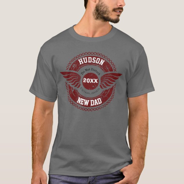 Personalisierter neuer Papa T-Shirt (Vorderseite)
